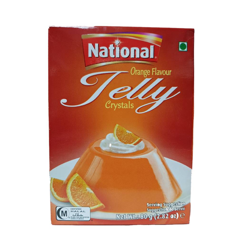 National Jelly Crystal Orange Flavour 80g